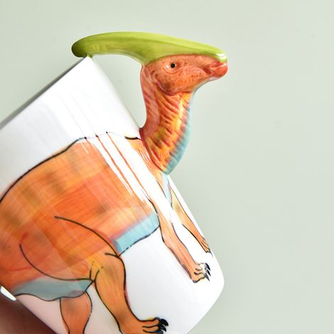 Mug en céramique dinosaure mignon - Contenance 400 ml, idéal pour le bureau et le petit-déjeuner