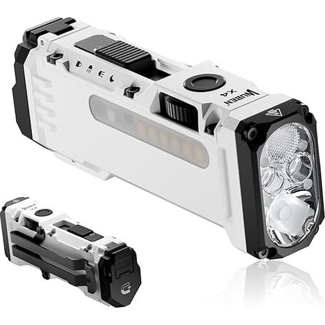 Lampe torche plate X4 EDC avec lumière RVB, mini lampe torche de 1500 lumens avec interrupteur tactique et aimant, lampe torche USB C portable IP68 avec clip de poche (1/5)