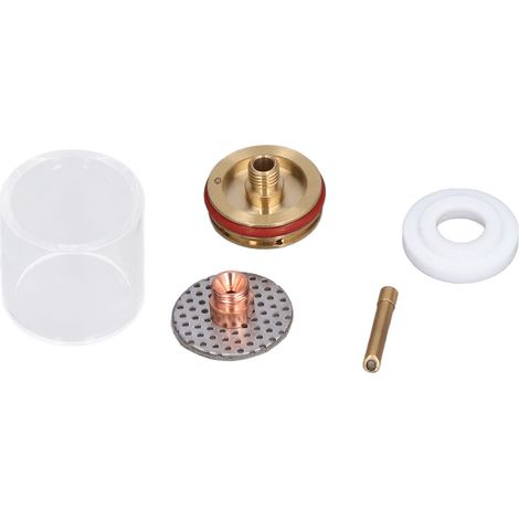 Set aus 5 Düsen und Bechern aus Messing und Glas für den WP-20/25 WIG-Schweißbrenner (Argon-Schweißpistole). (1/5)