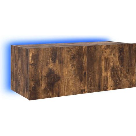 Maison Exclusive - TV-Wandschrank mit LED-Leuchten Räuchereiche 8 (1/5)
