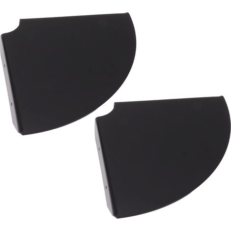 Lot de 2 étagères d'angle flottantes murales, quart de rond, noires, pour chambres, salons et salles de douche. (1/5)