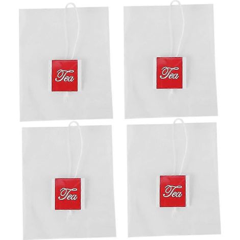 2000 sachets de thé pyramidaux de 5,5 x 7 cm avec filtre en nylon, étiquette à ficelle unique, transparents et vides. (1/5)