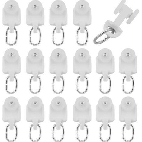 Rails de rideau de douche pour fenêtres, système de roulement silencieux pour bureau, cuisine, chambre, 50 pièces, supports à double roue en plastique de haute qualité assurant un roulement fluide