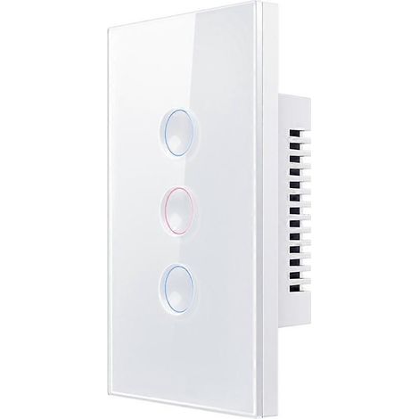 Interrupteur tactile intelligent Tuya WiFi blanc 110-240 V, design concave 2,5D, répéteur de signal Zigbee 3.0, compatible avec Alexa et Google Home. (1/5)
