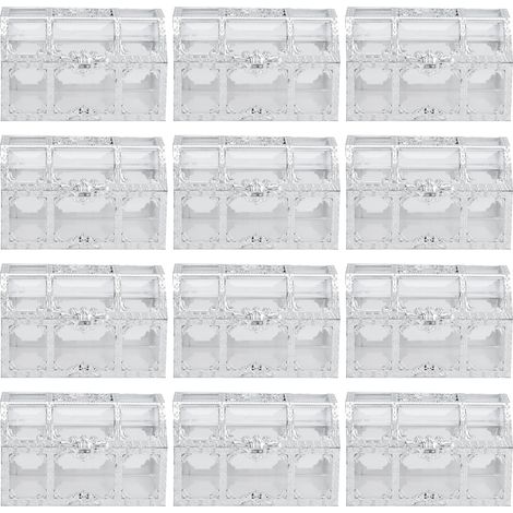 Boîte à bonbons argentée 12 pièces - Coffret cadeau chocolat, faveurs de mariage élégantes (1/5)