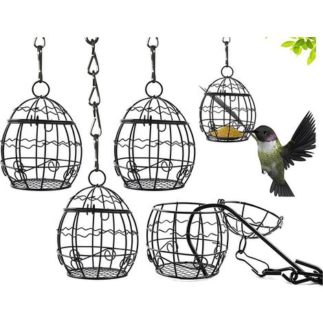 Lot de 4 mangeoires à oiseaux – suspendus pour décoration de jardin et faune (1/5)