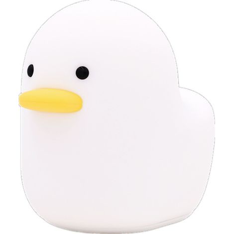 Veilleuse Mignon Canard Dumb Silicone Lampe Minuterie Alimentation Chevet Pat Veilleuse Cadeau Créatif Chevet USB Lampe De Sommeil 124,5 × 76,5 × 110MM Blanc 1 Pièce (1/5)