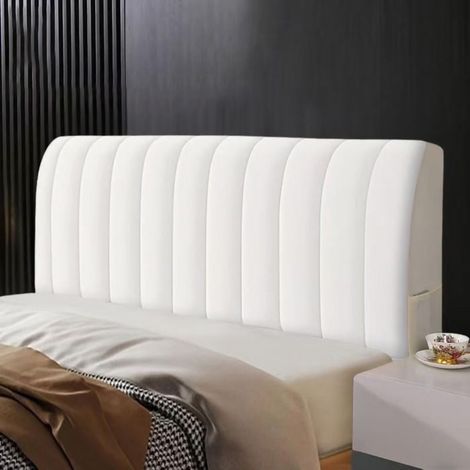 Couverture De Tête De Lit,18070cm Velours Tissu Extensible Matelassé Épaissir,Anti-poussière Lavable Housse De Protection -blanc (1/5)