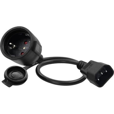 C14 vers Schuko Câble Adaptateur 16A 250V C14 Mâle à CEE7 Femelle Rallonge Courte Electrique, pour Une Utilisation Extérieure ou Intérieure, à La Maison, Au Bureau (0.5m) (1/5)