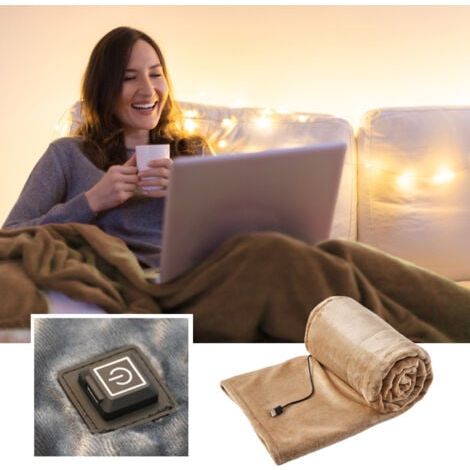 Couverture électrique USB Couverture chauffante électrique en flanelle épaisse pour une utilisation pendant le travail (1/5)