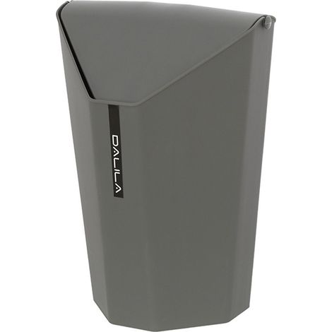Pattumiera Bagno in Plastica Grigio coperchio Basculante (1/4)