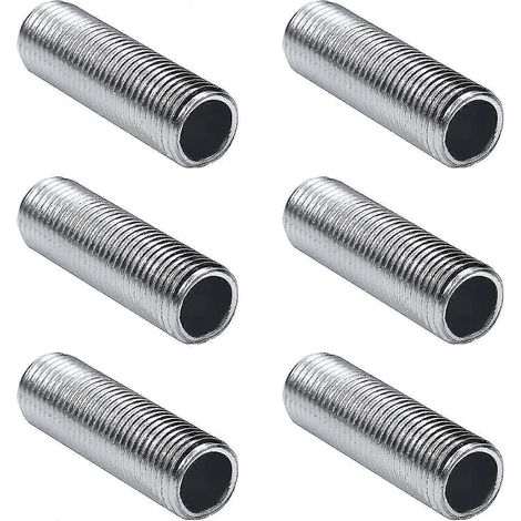 Lot de 6 raccords filetés pour tube de lampe, zinc, 30 mm, argent (1/5)