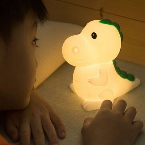 LED-Dinosaurier-Nachtlicht – Weiches Silikon – 7 Farben – USB-Aufladung – Nachttischlampe – Kindersicher (1/4)