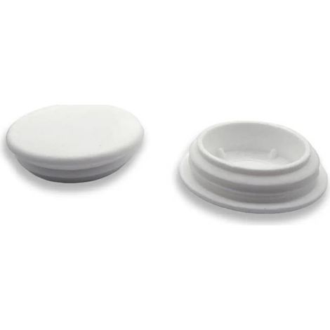 Ajile - Bouchon embout rond plat de finition BLANC pour tube de diam. 38 mm