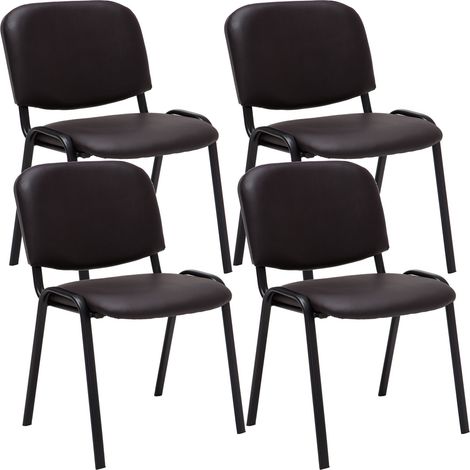 Set De 4 Sillas De Reuniones Ken En Cuero PU Marrón (1/3)