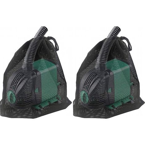 Pack Pond Pump Filter Bags, 12.2" x 16" Drawstring Aquarium Filter Bag, Needle/Leaf/Hair Protector Cover for Outdoor Fountain