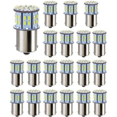 Ampoules LED Blanc 50 SMD 3014 Super 20 Pièces 1156 1141 1003 BA15S pour Camping Car Remorque Bateau (1/4)