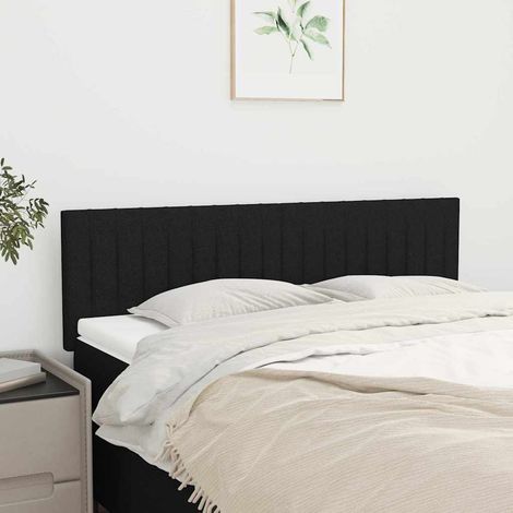 vidaXL Cabeceros tela negro 144x5x78/88 cm (1/5)