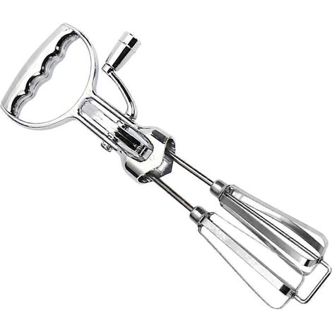 Batteur à œufs double tête en acier inoxydable, ergonomique, semi-automatique, pour une utilisation domestique et un gain de temps en pâtisserie. (1/5)