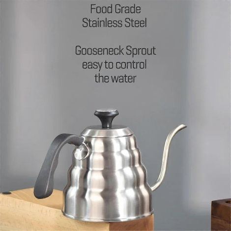 Bouilloire à café 1,2 L en acier inoxydable, cafetière à filtre manuel -- (1/5)