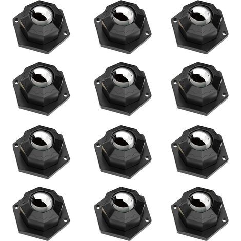 CCYKXA 12 Pieces Adhesive Furniture Casters Heavy Duty Swivel Casters with Screws for Small Furniture, Storage Boxes, Shelves (Black)