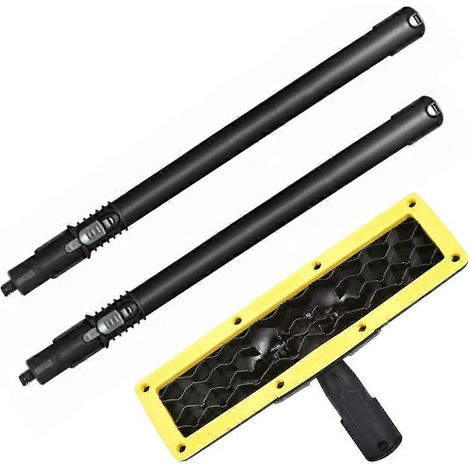 Rallonge de lance de pulvérisation avec tête de brosse pour sols compatible avec les nettoyeurs haute pression Karcher SC1, SC2, SC3, SC4, SC5, SG2 et SG4 (accessoire gris à rotation). (1/5)