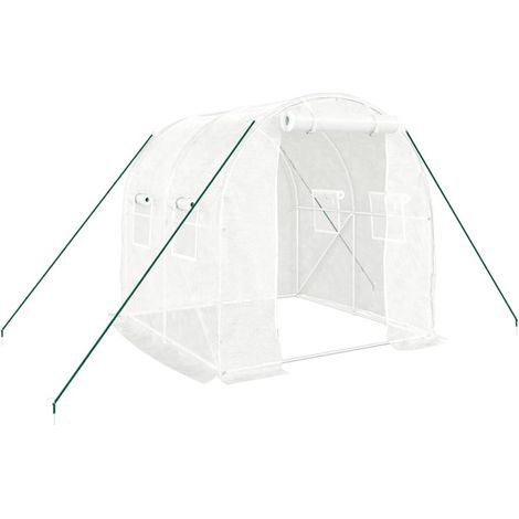 Serra a tenda per piante fiori e ortaggi con struttura in acciaio 4 m² 2 x 2 x 2 m bianca 020044583