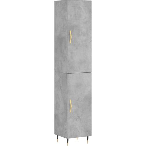 Credenza Grigio Cemento 34,5x34x180 cm in Legno Multistrato vidaXL (1/5)