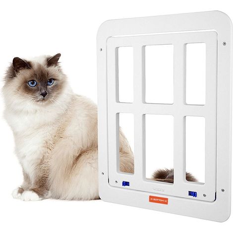 Chatière pour chatière moustiquaire facile à installer, esthétique et silencieuse (25 cm x 31,5 cm) - Blanc (1/4)