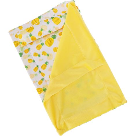 Sac de couchage doux et chaud pour reptiles, lit pour dragon barbu avec oreiller pour dragon barbu et gecko léopard (couette jaune ananas) (1/5)