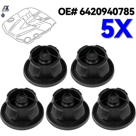 5x Œillets de fixation de cache-moteur, amortisseurs, butées de montage pour Mercedes W204 C218 X218 W212 C207 W461 W463 Sprinter 906 6420940785 (1/5)