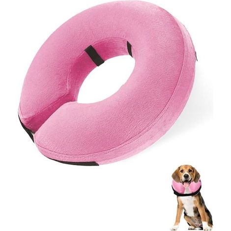 Inflatable dog collar size M, cat protection collar with adjustable strap, recovery collar for dogs, anti-lick collar for dogs, soft bite collar for dogs during surgery (1/5)