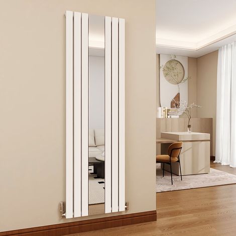 SKY Bathroom Vertical Flat Panel Heating Radiator Radiator with Mirror Single White 1800x535mm (1/5)