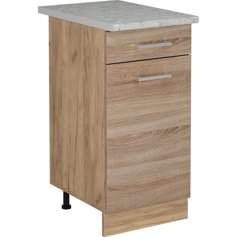 Mueble bajo de cocina R-Line, Sonoma, 40 cm ET Mármol, Vicco