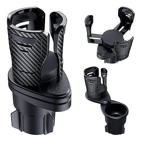 Lntyq 2-in-1-Getränkehalter fürs Auto, multifunktionaler Doppel-Getränkehalter-Expander, 360° drehbarer Sockel, stabiler Getränkehalter für die Mittelkonsole für Flaschen und Becher (1/5)