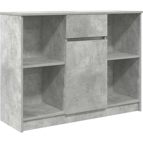 vidaXL Credenza con Cassetto Grigio Cemento 101x35x76 cm in Truciolato (1/5)