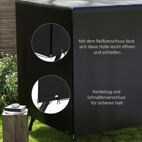 Housse de protection pour mobilier de jardin extérieur, 215 cm x 155 cm x 150 cm, Noire (1/5)