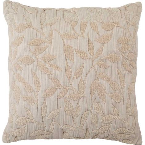 Coussin Déco Jacquard "Lethon" 50x50cm Beige Lin (1/5)