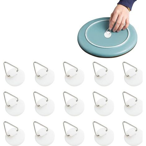 Ecleanfy - (15Pcs)Crochets Adhésifs Invisibles, Attache Cadre Adhésif, 15Pcs Supports Adhésifs Invisibles, Accroches Tableaux Adhésives, Supports Verticaux Adhésifs Pour Plaques Murales, Tableaux, Art (1/5)