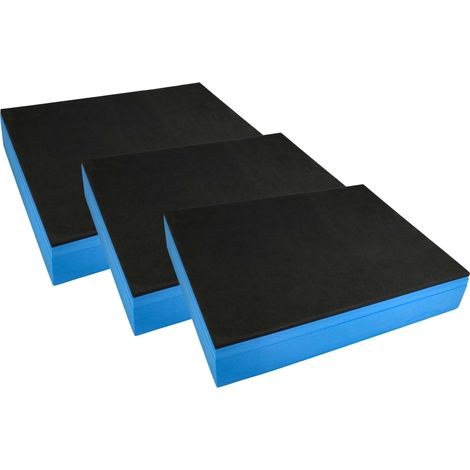 vhbw 3x Schaumstoffeinlage kompatibel mit Bosch Sortimo L-Boxx Werkzeugkoffer - Hartschaum / PE-Schaumstoff, 60 mm Blau