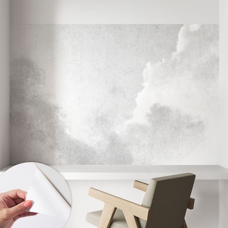 Tapete adhésive moderne pour salon et chambre à coucher Décoration rapide avec colle Nuages subtils 104x70 cm (1/5)