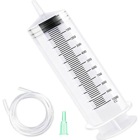 Pompe d'aspiration d'huile 1000 ml seringue avec tuyau (1/5)