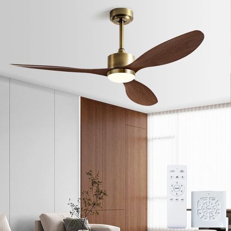Ventilateur de plafond 106 cm avec lumière, télécommande et contrôleur mural, moteur CC silencieux, 6 vitesses, 3 températures de couleur, minuterie