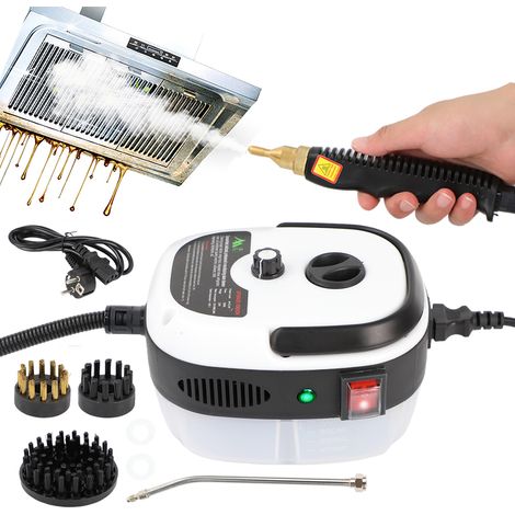 Nettoyeur vapeur portable 2500W – Pression élevée 105°C – 3 têtes de brosse pour surfaces variées – Réservoir grande capacité