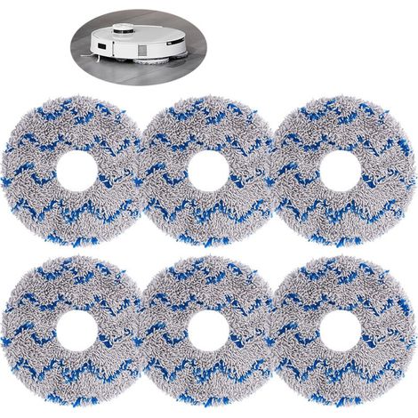 Diametro esterno 13,5 cm, diametro interno 3,5 cm, confezione da 6 panni di ricambio blu per aspirapolvere Ecovacs T20, T20pro, T20max, T20 MAX PLUS, T20 PRO PLUS, accessori per mocio (1/4)