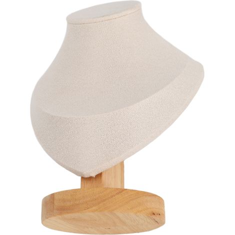 Présentoir à colliers en flanelle, support en cuir PU beige pour magasin de détail (1/5)