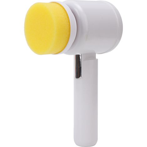 Brosse de nettoyage électrique multi-usages, sans fil, avec 3 têtes de brosse, brosse rotative électrique pour la cuisine et la salle de bain, blanche (1/5)