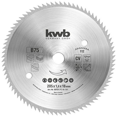 KWB Hoja de sierra circular 205 mm acero cromo-vanadio