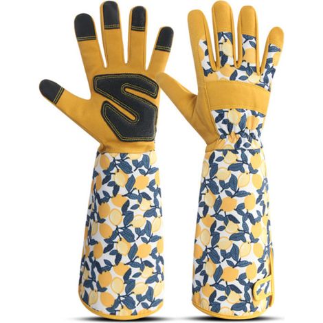 Guantes largos de jardinería para mujer, guantes de jardinería resistentes a pinchazos, guantes de jardinería protectores para mujer