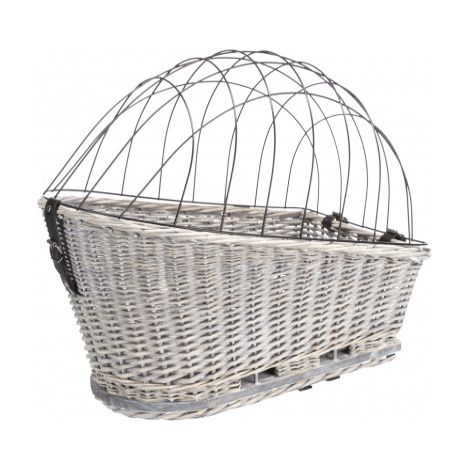 Panier a velo osier metal gris 35x49x55xcm